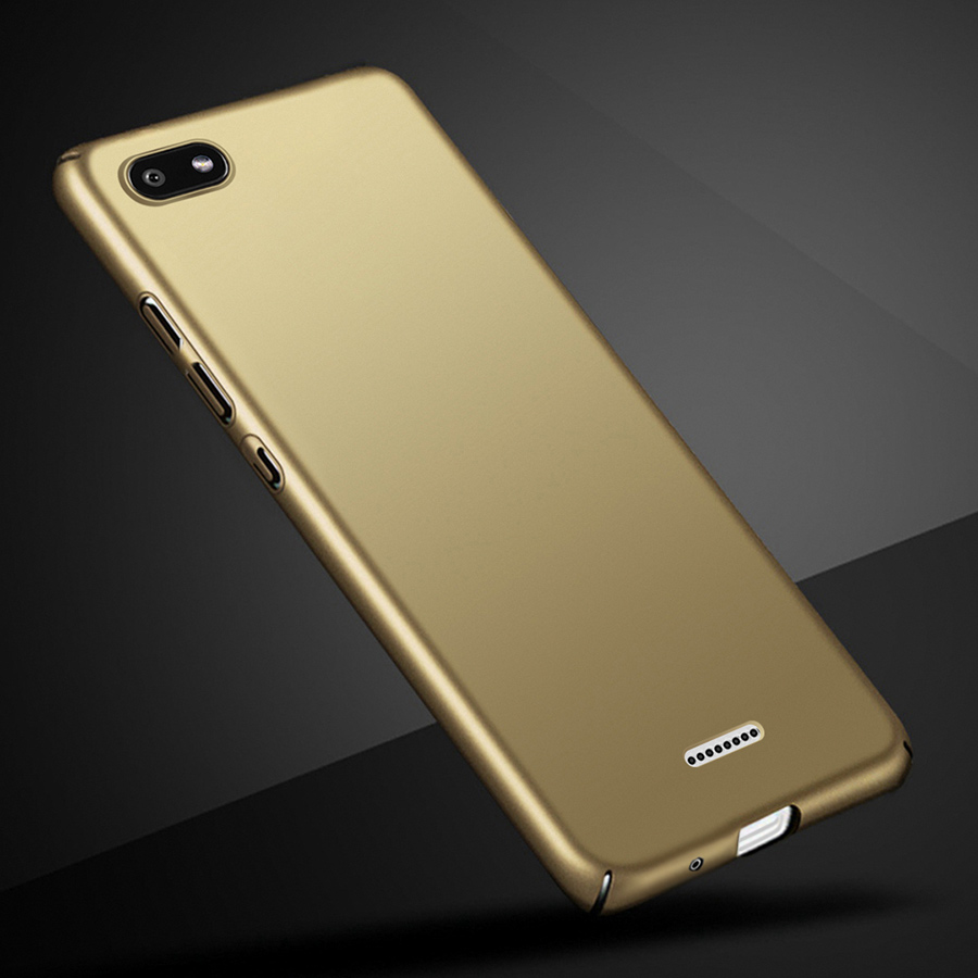 Hard Phone Case For Xiaomi Redmi 6a 6 a Case Cover Matte Slim Bumper For Xiaomi Redmi 6a Case Smartphone Back Housing Funda: Gold