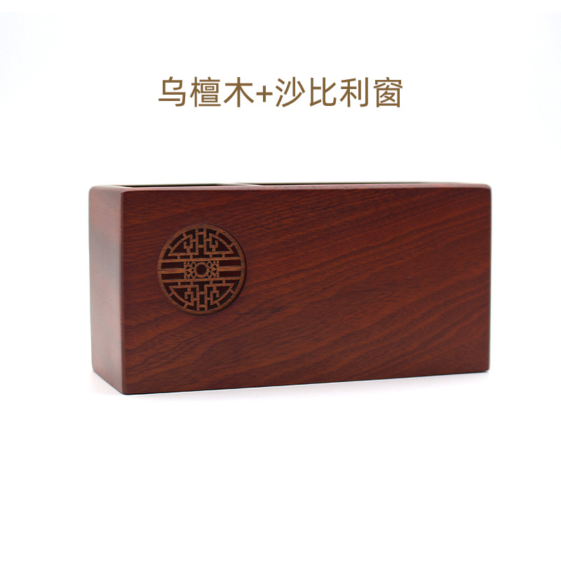 Porte-stylo en bois massif sculpté en creux, accessoires de bureau, organisateur de crayons en noyer pour bureau: Rose