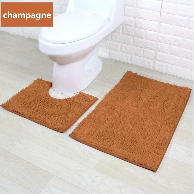 2 st/set tjock chenillematta entrédörr badrum anti-halkmatta kök toalett absorberande badrumsmatta chenille golvmatta