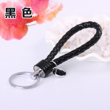 Double Loop Rhinestone Crystal Keychain Horseshoe Buckle Metal Car Key Pendant General Multicolor Hanging: Black 2
