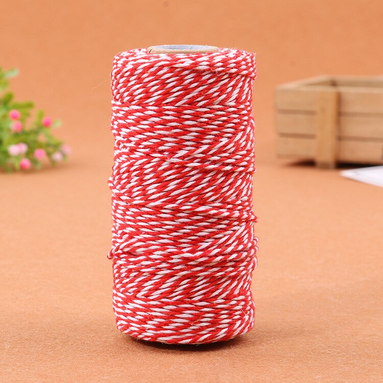 100m/roll DIY Colorful 2ply Bakers Twine String Cotton Cords Rope Wedding Party home Decoration Christmas DIY Wrapping