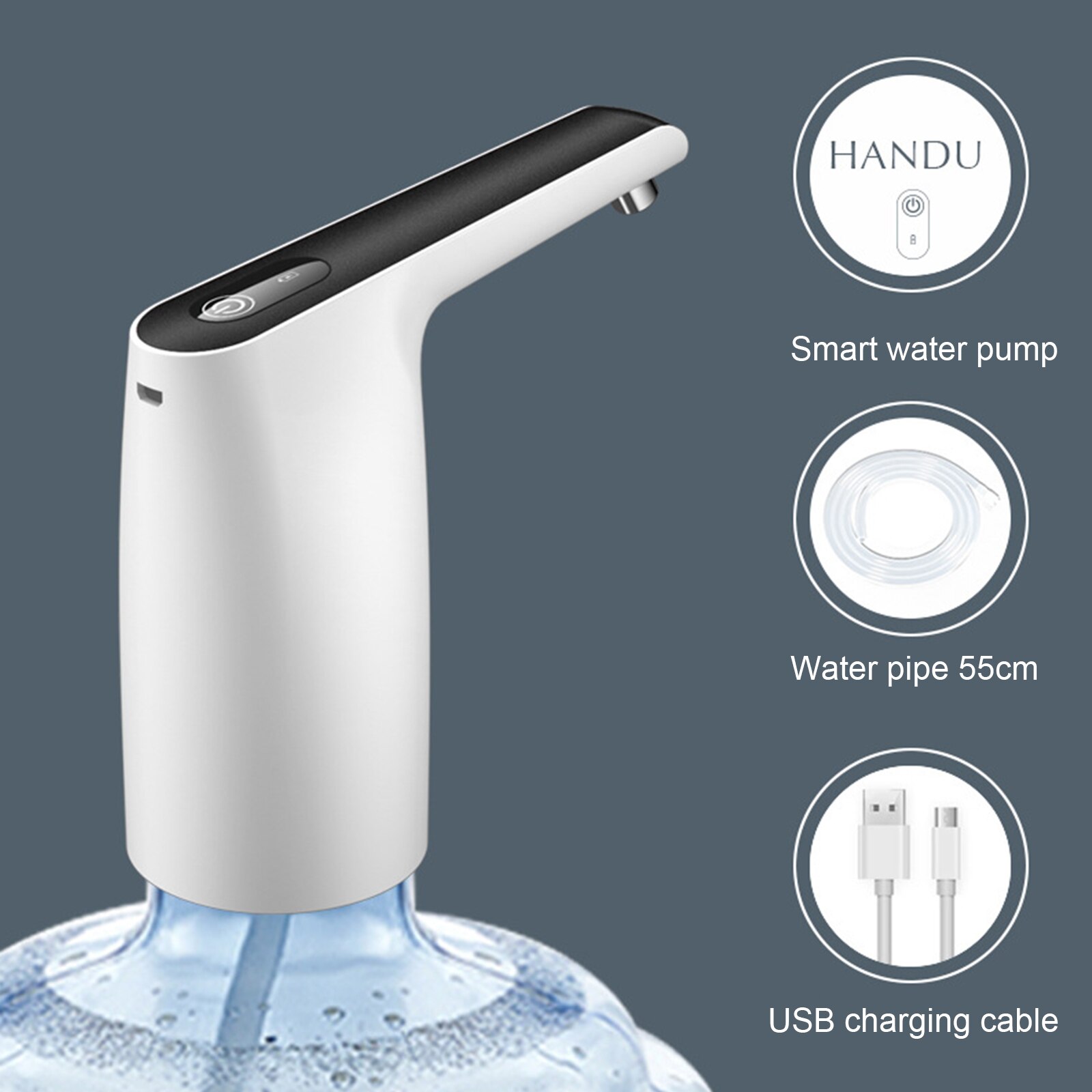 Water Bottle Pump Electric Water Dispenser Wireless Portable Electric Automatic Water Pump Bucket Bottle Dispenser: G396750