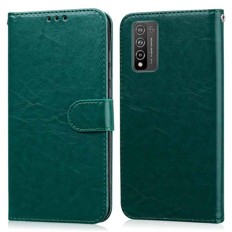 For Honor 10X Lite Case Phone Cover flip leather wallet Case for Huawei Honor 10X Lite Case Fundas Honor10X Lite 10XLite Cases: Dark Green