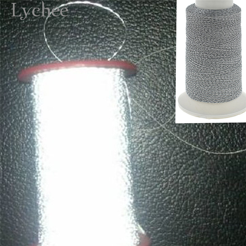 Lychee Life 1000m Polyester Reflective Sewing Thread Embroidery Sewing Thread Line DIY Sewing Material Supplies
