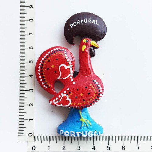 Fridge Magnet Souvenir Hand Painted Portugal Landmark Stereo Rooster Resin Refrigerator Sticker Home Decor Craft Ideas: 1