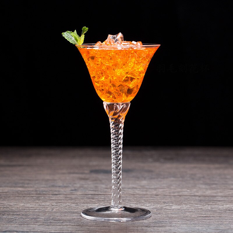 Lead-Free Crystal Screw Cocktail Glass 100ML Martini Goblet Bar Wine Glass