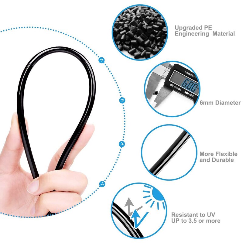 Misting Cooling System Misters For Patio 6M-18M Outdoor Mist Spray Kit +Brass Nozzles 1/4'' Tube Connector3/4'' Garden Watering