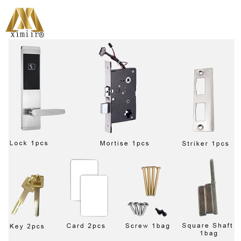 Good Electronic Home Door Lock System Swipe Card Stainless Steel Smart Hotel Door Lock With RFID Card HM-201