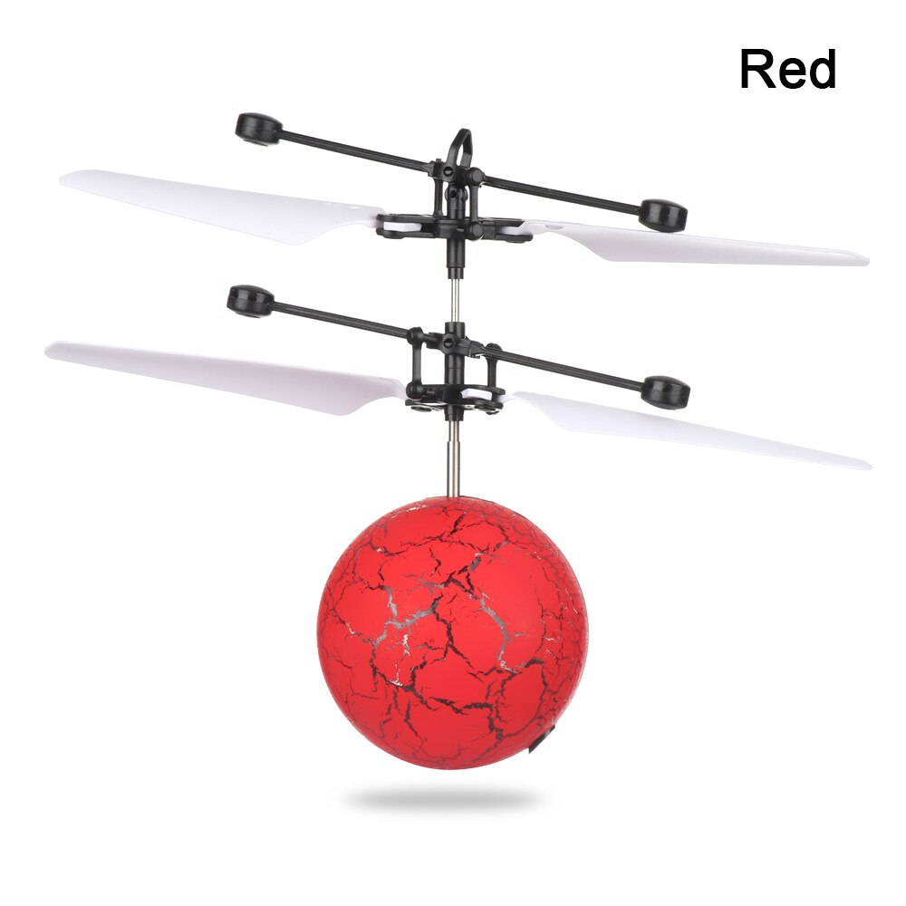 Colorful Shinning LED RC Induction Aircraft Flying Ball Luminous Flight Balls Electronic Infrared Remote Control Toys for Kids: Red