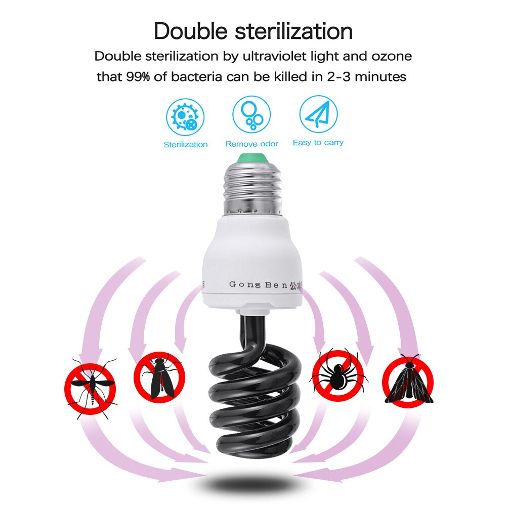 E27 ac220v uv-lampa ultraviolett fluorescerande glödlampa lampa energisparande ljus