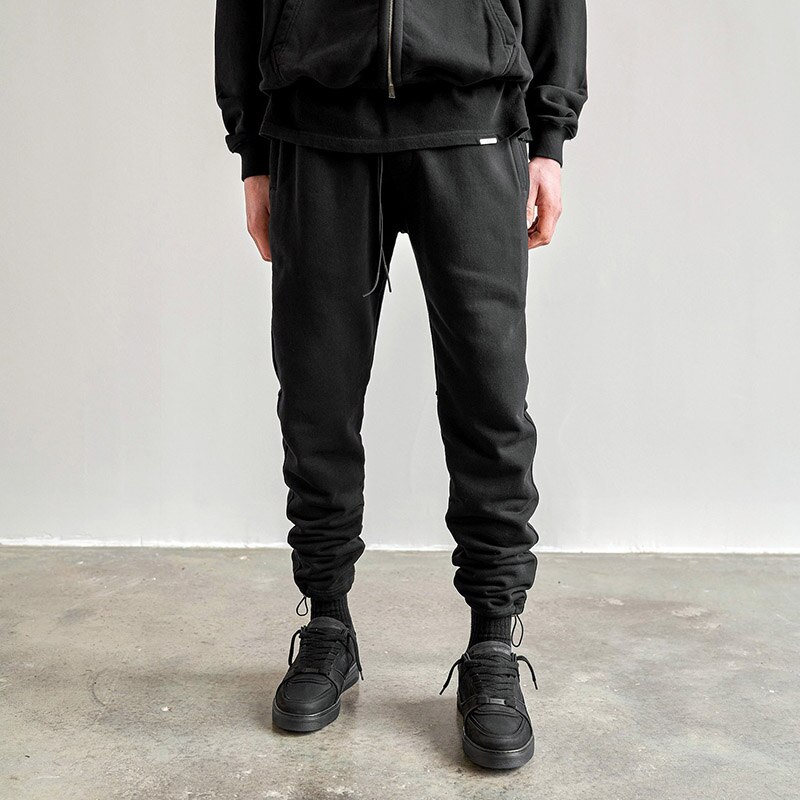 Pantalon de jogging en velours pour homme, survêtement, Streetwear urbain, gris, noir, bas, cordon de serrage, polaire réglable