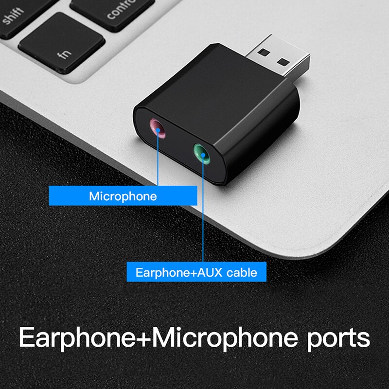 Kebidu Usb Geluidskaart Usb Audio-Interface Hoofdtelefoon Adapter Geluidskaart Voor Mic Speaker Laptop PS4 Computer Externe Geluidskaart