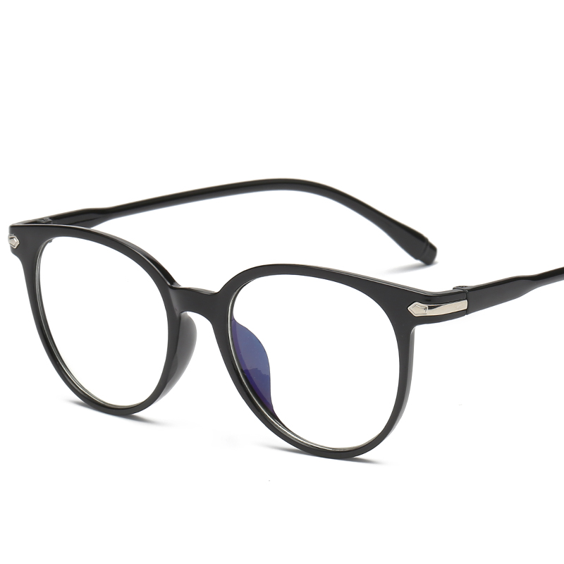 Transparent Lens Optical Plastic Glasses Frames for Women Cat Eye Men Eyeglasses Computer Eyewear Frame Oculos Plastic: bright black