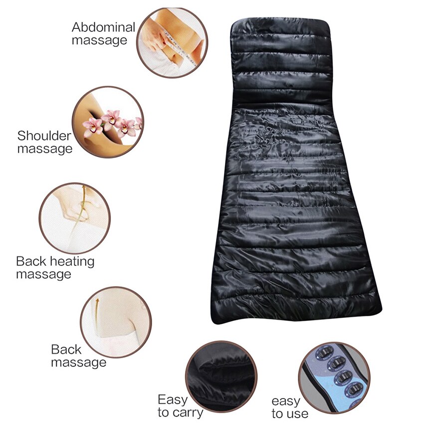 Back Massage Vibrating Mat with Heat Full Body Shiatsu Neck Massager - Warming Bed Vibrating Pad Cushion Relieves Shoulder Pain