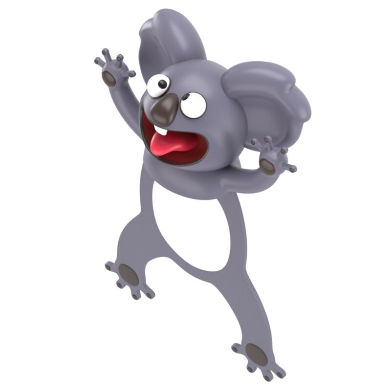 3D Stereo Cartoon Animal Bookmarks Cute Koala Hippo PVC Book Markers