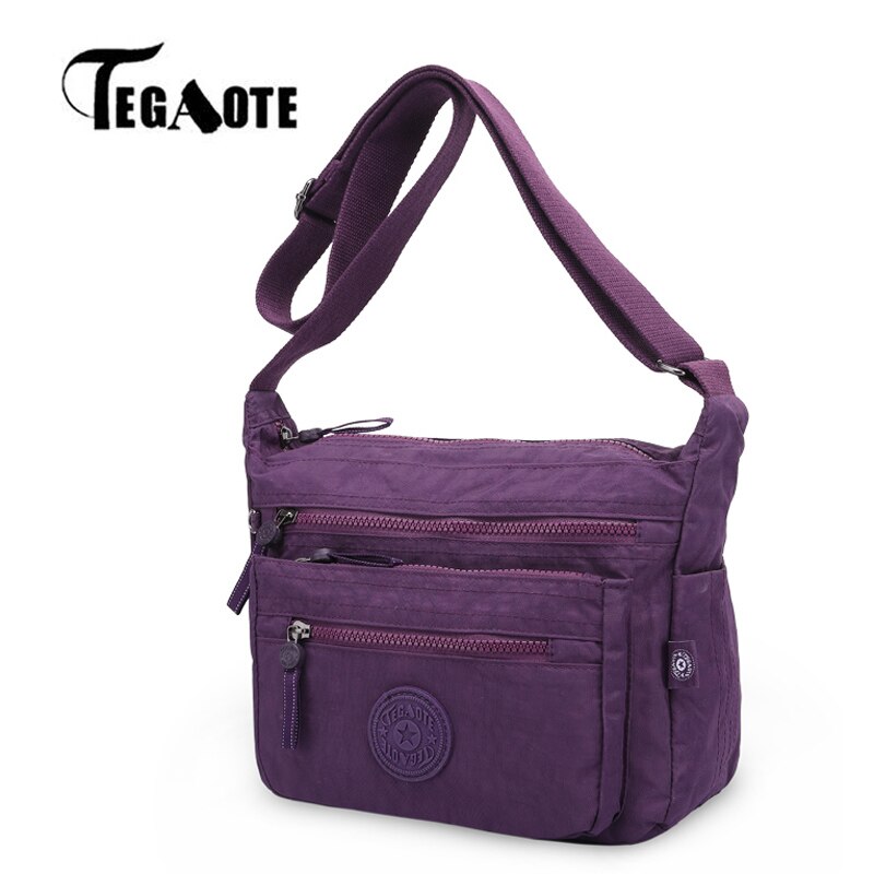 TEGAOTE-bandolera pequeña de nailon para mujer, tipo bandolera bolso de hombro, para playa, estilo coreano,