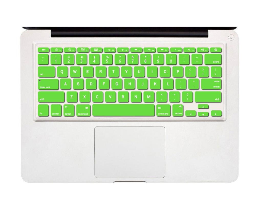 English (US) Keyboard Cover Silicone Protector Compatible for MacBook Air 11 inch model A1370 A1465, Gradient Color: Green