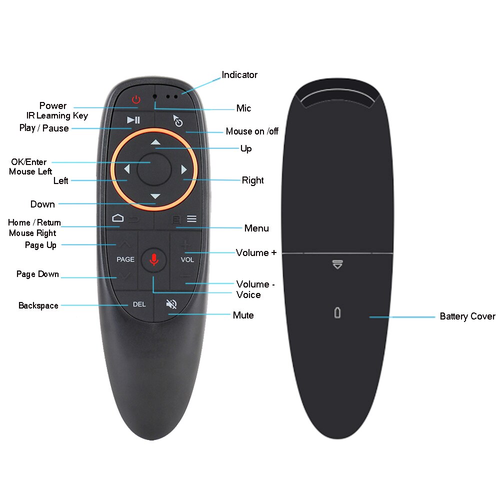 G10 Air Voice Control Maus Mit Usb-empfänger 2,4G Gyro Sensing Mini Wireless Smart Remote Für Android TV BOX HK1 X96 Mini