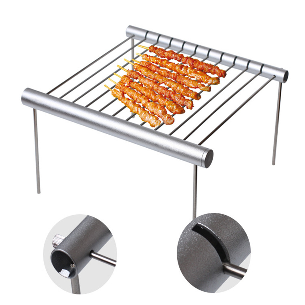 Edelstahl Grill BBQ Grill Tragbare Falten Camping Grill Mini BBQ Grill für Startseite draussen Camping Wandern