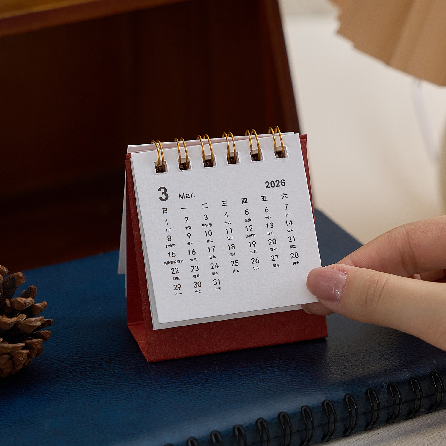 Mini calendrier 2026 Simple, fournitures scolaires et de bureau, calendrier de bureau, planificateur mensuel, accessoires de bureau, enregistrement de décoration