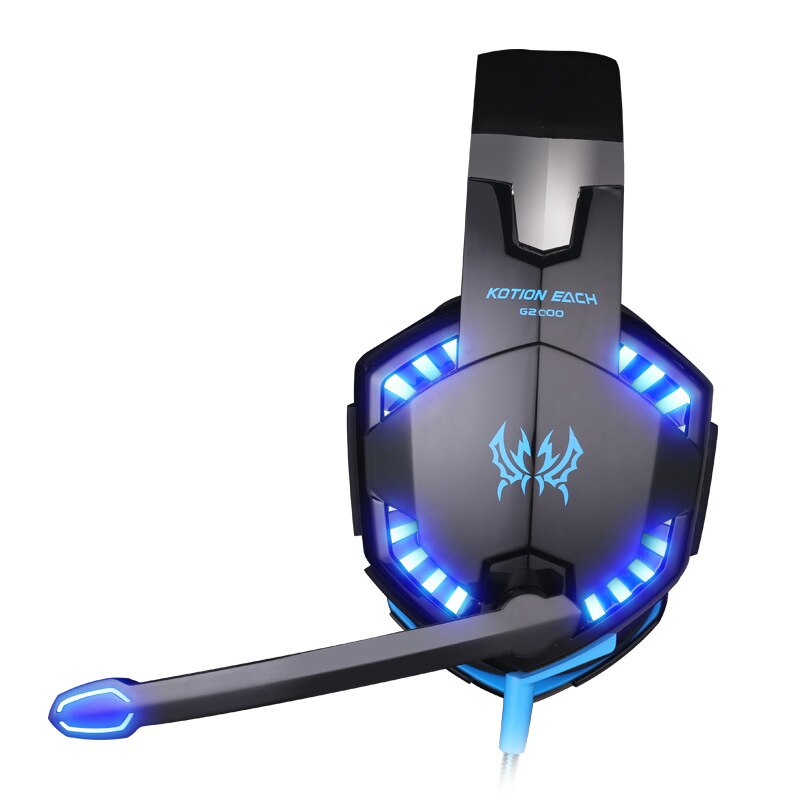 KOTION chaque Casque de jeu Casque basse profonde stéréo jeu Casque avec Microphone lumière LED pour PS4 ordinateur portable PC Gamer