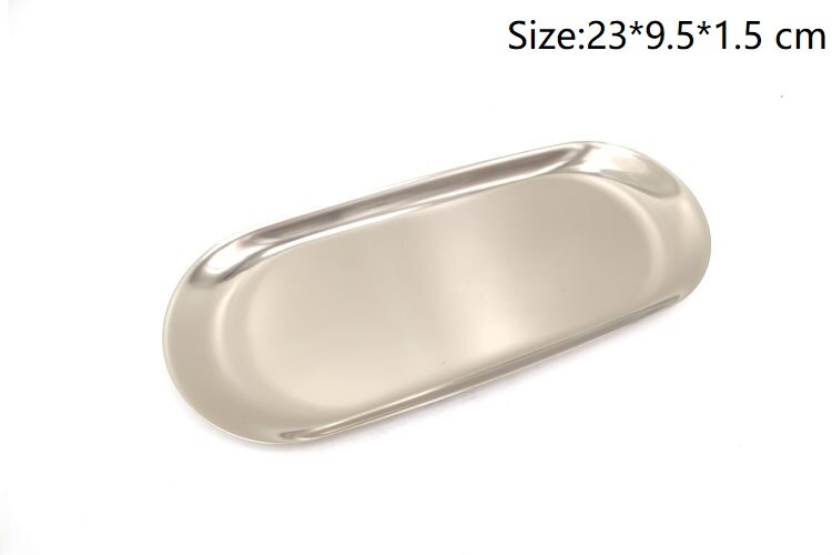 Färgglad metallförvaringsbricka guld oval prickig fruktfat smycken örhänge display fat dessert bröd tallrik kök bar porslin: B-champagne guld