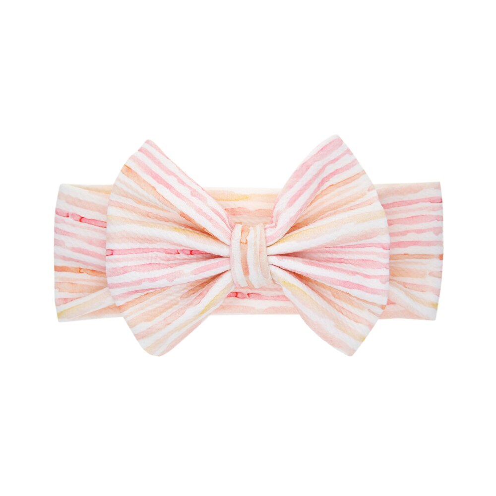 Gorros para bebé con lazo, cinta ancha para la cabeza con estampado Floral, accesorios para el cabello, diadema de princesa para niño pequeño, tocados,: B