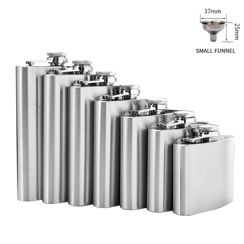 Pocket Draagbare Roestvrijstalen Heupfles Met Trechter Mini Heupfles Alcohol Whiskey Heupfles Met Schroefdop 4 5 6 7 8 9 10 Oz