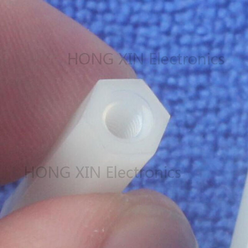 M3*8 8mm 1 st vit nylon hex kvinnlig-kvinnlig avstånd distans spacer gängad sexkantig distans distans distans märke