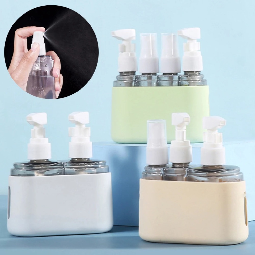 2/3/4 stk. genopfyldelige rejseflasker kombineret shampoo shower lotion dispenser tom sprayflaske kosmetikbeholdere med tragt
