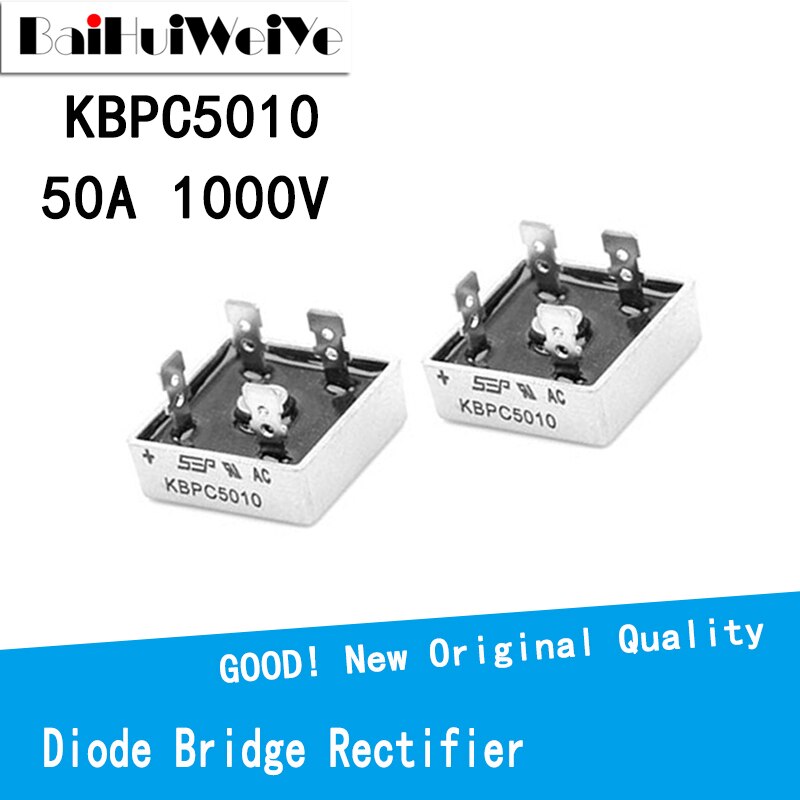 2Pcs/Lote KBPC5010 50A 1000V Diode Bridge Rectifier Kbpc5010 Power Gelijkrichter Ddiode Electronica Componentes