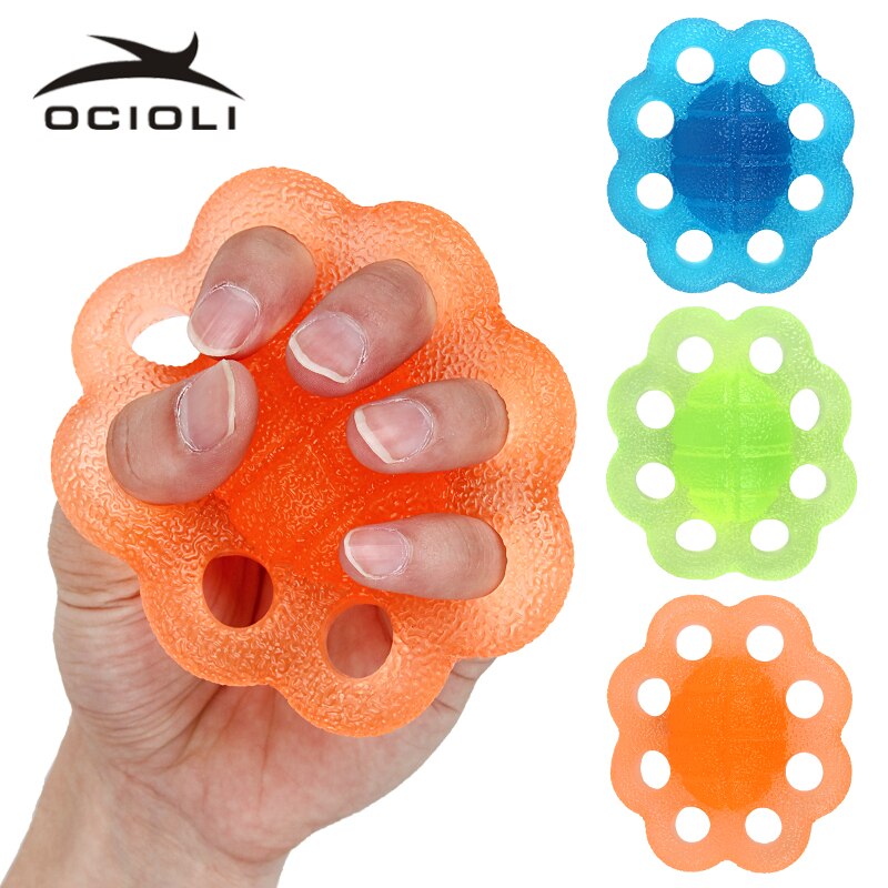 Silikon Hand Griff-Ball Finger Rehabilitation Ausbildung Arm Handgelenk-stärkungsmittel-Ball Resistensepow Karpaltunnelsyndroms Expander Trainer Greif Ring