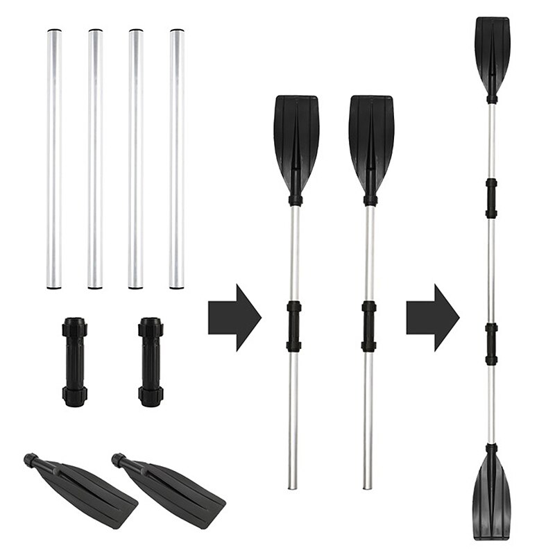 Remos de barco de aluminio reforzado desmontable de 126cm, remo largo de remos, bote inflable de PVC, accesorios para Kayak de pesca, 2 piezas