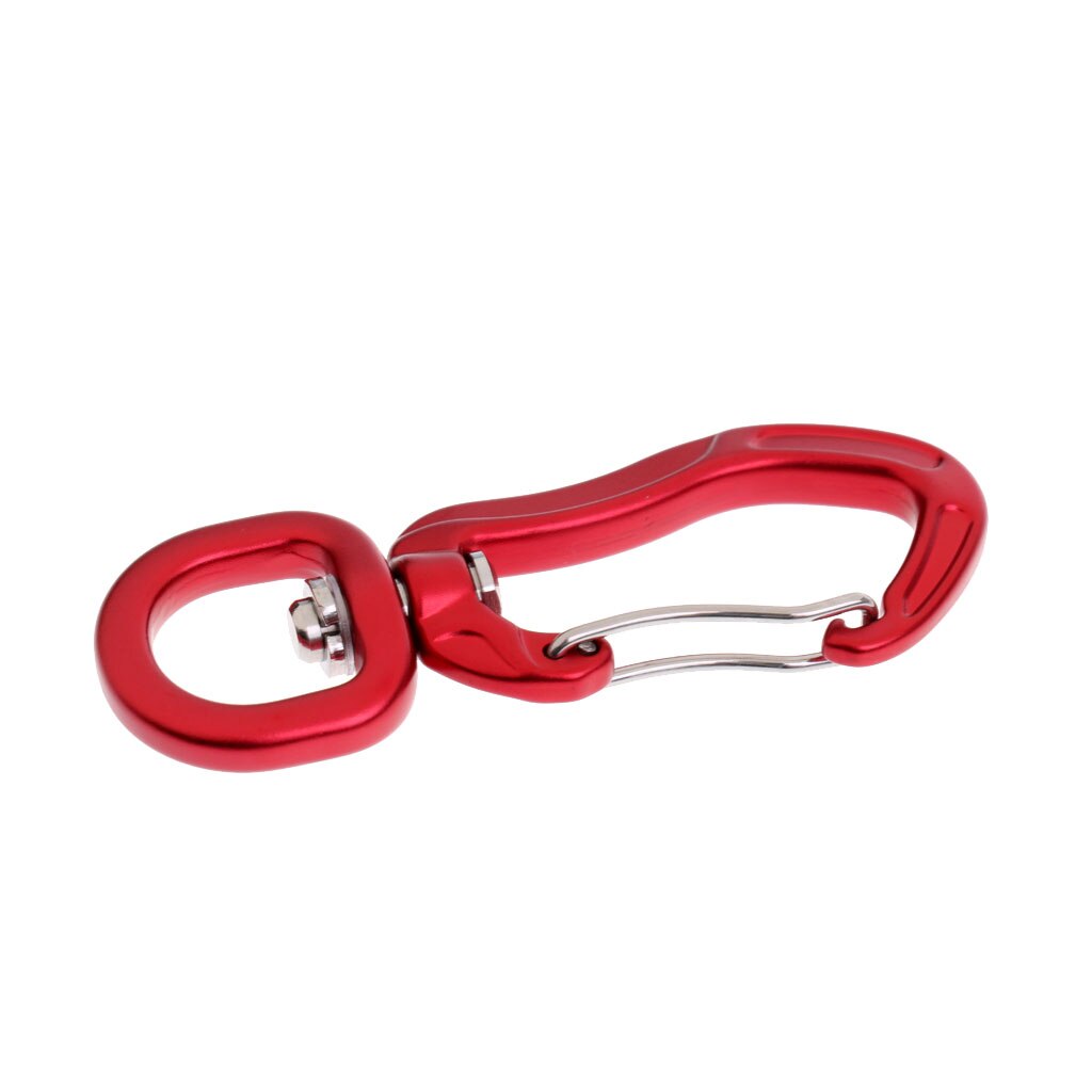 Aluminium 400KG Swivel Carabiner Hanging Connector Rock Climbing Camping Eye Snap Hook Red for Outdoor Safety Camping Equipment