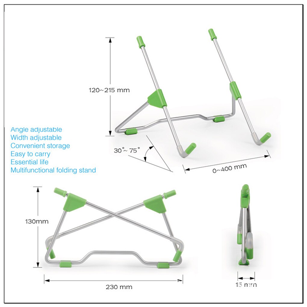 Laptop Tablet Stand Portable Folding Stand Tablet Top Anti-skid Angle Height Adjustable Bracket Home Office