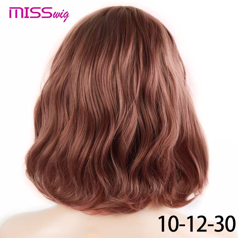 MISS perruque court vague d'eau cheveux synthétiques 16 couleurs disponibles perruque pour femmes fibre résistante à la chaleur quotidien faux cheveux: NC/4HL