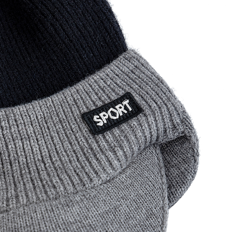 Men Winter Hat Warm Earflap Brim Cap Stylish Hats For Men Outdoor Thicken Ski Sports Knitted Hat