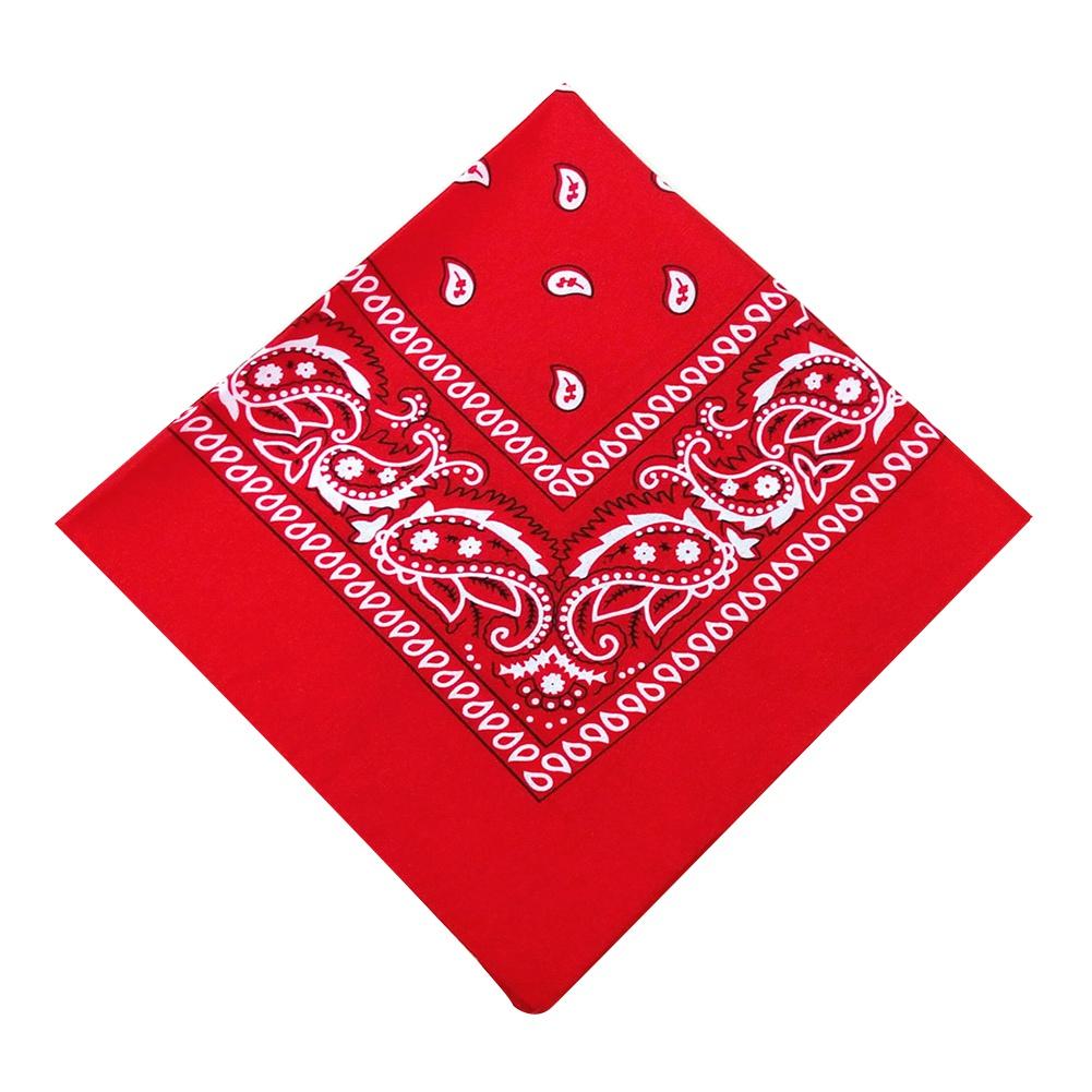 Bandana de style Hip Hop, châle carré de 55Cm, bandeau Paisley imprimé en noir et rouge pour femmes, hommes, garçons et filles,: Red