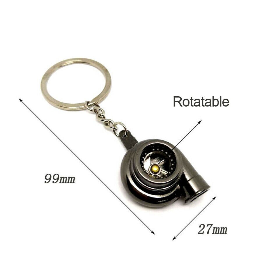 Mini Turbo Turbocompresseur Porte-clés Filature Turbine Porte-clés Anneau Porte-clés Porte-clés Porte-clés De Voiture Accessoires Intérieurs De Voiture