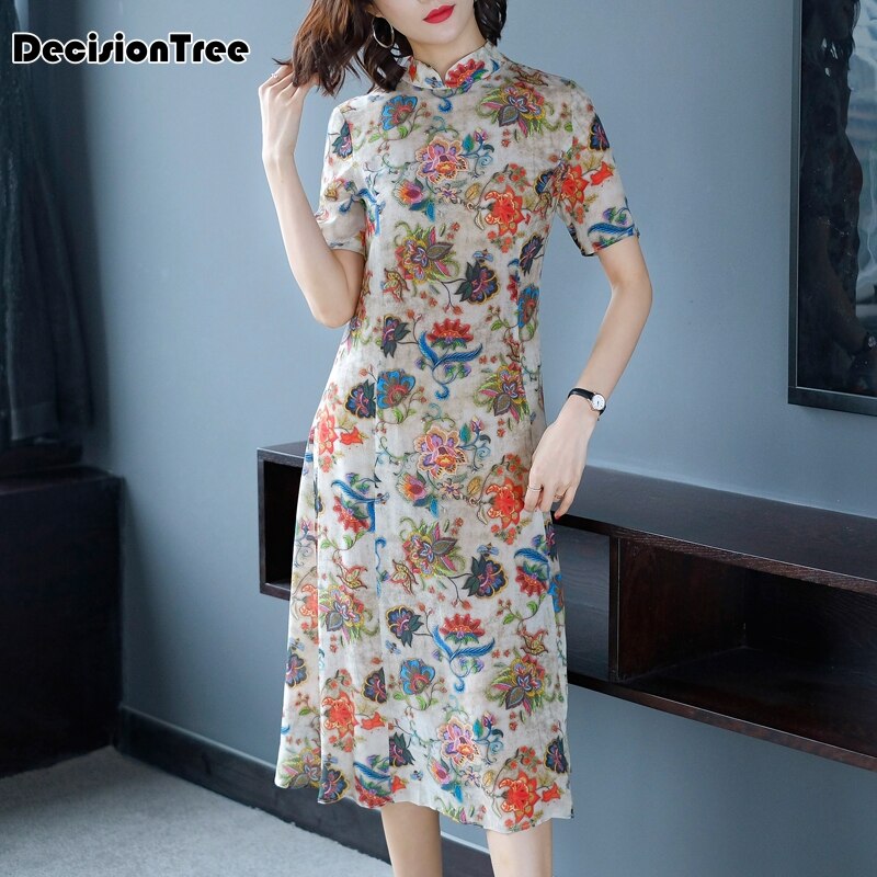 Kinesisk kjole moderne qipao cheongsam kvinder lang split blonde kinesiske kjoler qipao traditionel qipao kjole