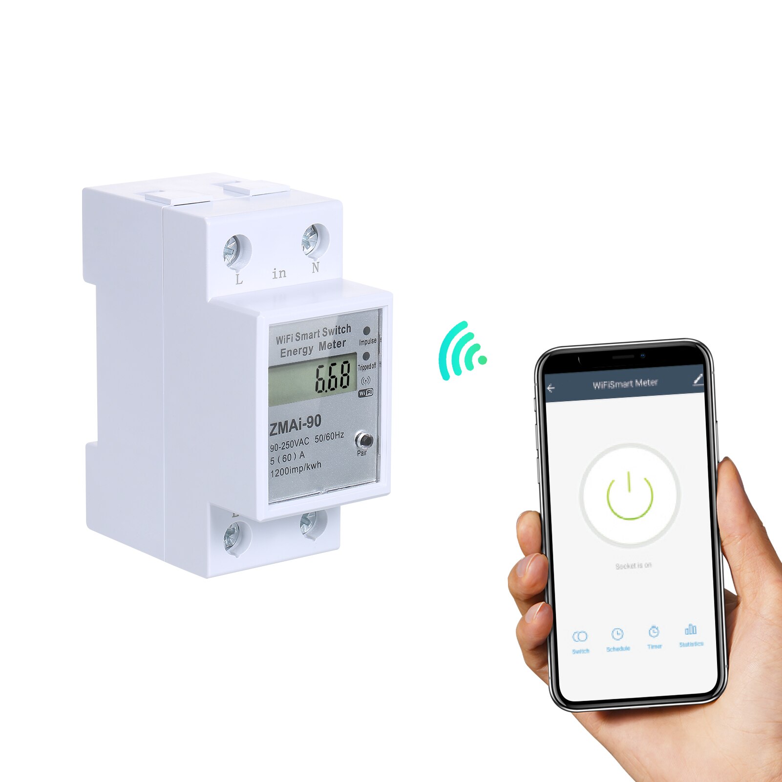 Wifi Smart Home Energy Monitor Real Time Electricity Meter Easy Installation Remote APP Control