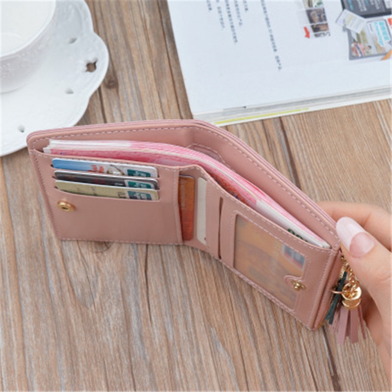 Wallet Short Women Wallets Zipper Purse Patchwork Panelled Wallets Trendy Coin Purse Card Holder Leather