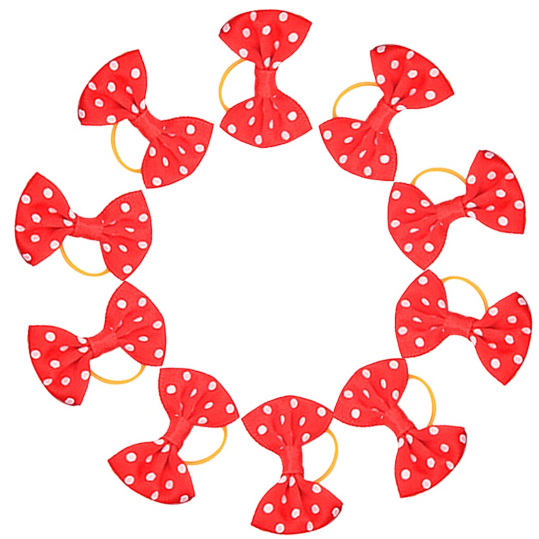 Nœuds de cheveux pour petits chiens, accessoires pour animaux de compagnie, fournitures de toilettage, nœuds de cheveux avec bande de caoutchouc élastique, 10 pièces: 4