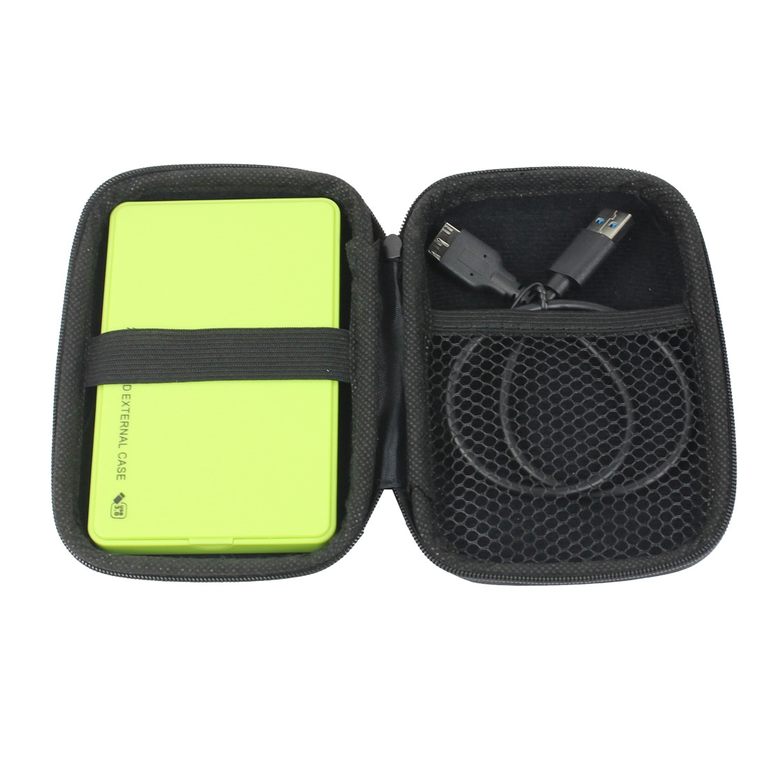 2.5" USB 3.0 SATA HD Box 5Gbps HDD Hard Drive External Enclosure Case Data Transfer Backup Tool with Organizer Storage Bag