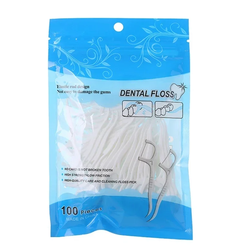 50/100 Uds. Palillos de hilo Dental, palillos de dientes, limpieza Dental, cepillo Interdental, herramienta de cuidado de higiene bucal: Marfíl