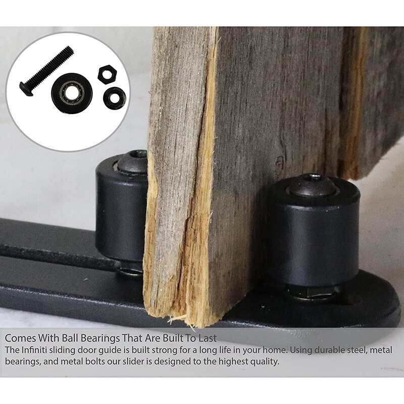 2Pcs Schuur Deur Vloer Gids Glad Boter Lagers Blijven Roller Glijdende Verstelbare Gids Flush Met Floor
