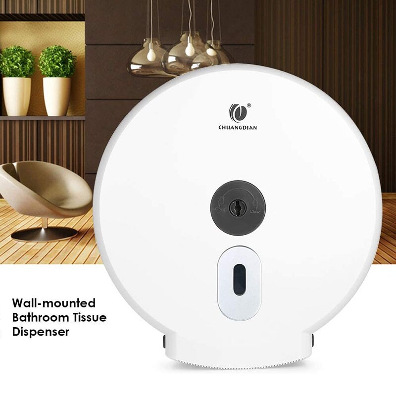 Wall-Mounted Bathroom Big Tissue Dispenser Round Roll Paper Towel Holder Paper Towel Dispenser Storage Box