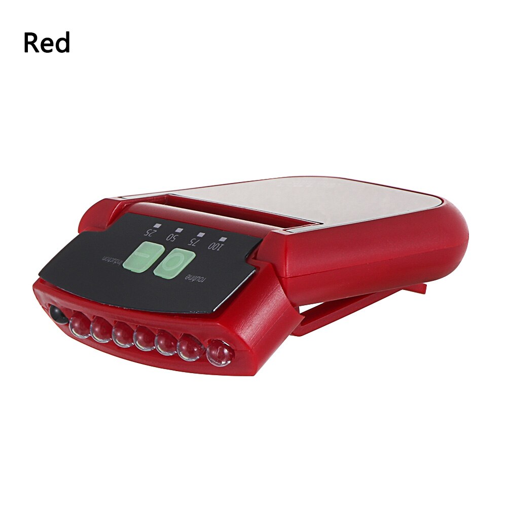 Bärbar 6 led usb uppladdningsbar klämma på hattsensor roterbar pannlampa vattentät  ip64 strålkastare utomhus stark ficklampa: Röd