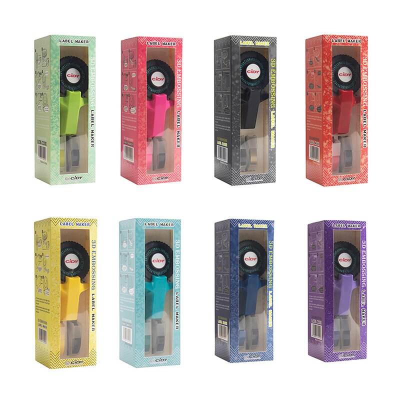 Motex E101-Máquina Manual para hacer etiquetas CIDY, máquina de grabado C101, 20 cintas (9mm x 3mtrs)