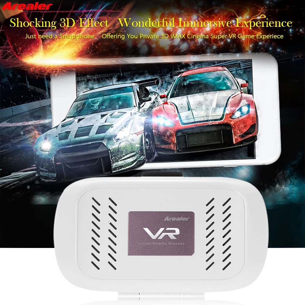 VR 3D Game Arealer Glasses Virtual Reality Glasses VR Headset 3D Movie Magnetic Switch Head-Mounted Headband For Android iOS